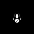 Waterproofing glyph icon isolated on dark background