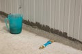 Waterproofing an outside wall-floor connection with ms polymer sealant