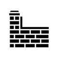 waterproofing terrace building structure glyph icon vector illustration