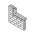 waterproofing terrace building structure isometric icon vector illustration