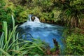 Waterfall Flowing Into Swirling Pool, Okere Falls, NZ Royalty Free Stock Photo
