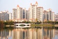 Waterside apartment block Royalty Free Stock Photo