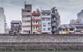 Buildings on Saigawa river, Kanazawa, Japan