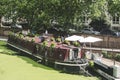 Waterside Cafe on a narrowboat moored in Little Venice, London