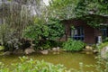 Waterside house in verdant summer