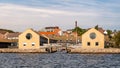 Waterside houses along Mariager Fjord in Hadsund, Himmerland, Nordjylland, Denmark