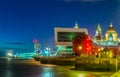 Waterside of Liverpool dominated by the museum of Liverpool an the pilotage house, England Royalty Free Stock Photo