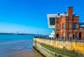 Waterside of Liverpool dominated by the museum of Liverpool an the pilotage house, England Royalty Free Stock Photo