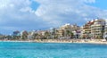 Waterside view El Arenal touristic spanish town, Mallorca, Balearic Islands, Spain Royalty Free Stock Photo