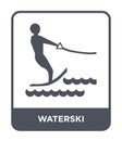 waterski icon in trendy design style. waterski icon isolated on white background. waterski vector icon simple and modern flat Royalty Free Stock Photo