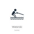 Waterski icon vector. Trendy flat waterski icon from summer collection isolated on white background. Vector illustration can be