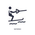 waterski icon on white background. Simple element illustration from summer concept