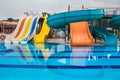 Waterslides and pool Royalty Free Stock Photo