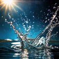 watersplash, clean clear water, plain background Royalty Free Stock Photo