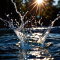 watersplash, clean clear water, plain background Royalty Free Stock Photo