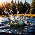 watersplash, clean clear water, plain background Royalty Free Stock Photo