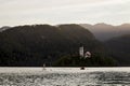 Watersport activities on lake Bled, Slovenia