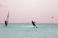 Watersport on the Caribbean Sea at Aruba island Royalty Free Stock Photo