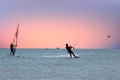 Watersport on the Caribbean Sea at Aruba island Royalty Free Stock Photo