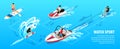 Watersport Isometric Infographic Set