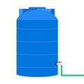 Water tank vector. Tap. Blue water tank. Royalty Free Stock Photo