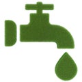 watertap with waterdrop symbol made out of green grass Royalty Free Stock Photo