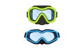 Watertight Diving Goggles for Swimming Underwater Vector Set