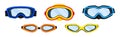 Watertight Diving Goggles for Swimming Underwater Vector Set