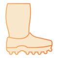Watertights flat icon. Footwear orange icons in trendy flat style. Rubber boots gradient style design, designed for web