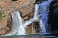 Waterton Lakes National Park, Cameron Falls in Morning Light, Canadian Rocky Mountains, Alberta, Canada Royalty Free Stock Photo