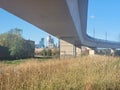 Watertower weeds city buildings Minneapolis concrete Royalty Free Stock Photo