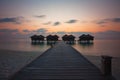 Watervilla at sunset Royalty Free Stock Photo