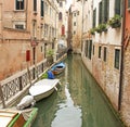 A waterway in the backstreets of Venice, Italy