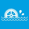 Waterwheel icon white