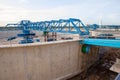 waterworks production tank in construction at water suppies industry estate site