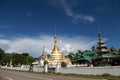 The watjongklang temple at Mueang Mae Hong Son. Royalty Free Stock Photo