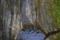 A small river empties into a basin within the rocks at Watkins Glen, NY State Park