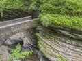 Watkins Glen State Park, stone bridge Royalty Free Stock Photo