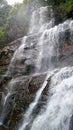 Watrefall in different level on the rocky slopes