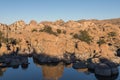 Watson Lake Fall Landscape at sunset Royalty Free Stock Photo