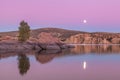 Watson Lake Full Moonrise Royalty Free Stock Photo