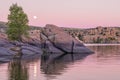 Watson Lake Moonrise Royalty Free Stock Photo