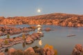 Watson Lake Supermoon Rising Royalty Free Stock Photo