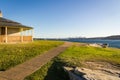 Watson`s Bay Warden`s Lighthouse at sunset Royalty Free Stock Photo