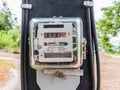 Watt hour Electric meter measurement tool home use front view / Royalty Free Stock Photo