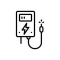 Black line icon for Watt, battery and electricity Royalty Free Stock Photo