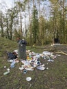 Pollution of nature - dumped piles of rubbish