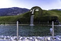 Wattens, Austria - April 1, 2019: The entrance to Swarovski Crystal Worlds Swarovski Kristallwelten in Wattens. Swarovski Royalty Free Stock Photo