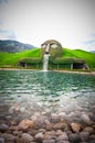 WATTENS/AUSTRIA-May 4, 2015: The entrance of Swarovski Crystal Worlds entitled `The Giant` in Wattens. It is a museum, building in