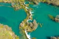 Watterfals on Mreznica river, top down view, Karlovac county, Croatia Royalty Free Stock Photo